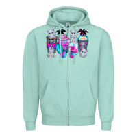 Seafoam hippopotamus coffee cups Zipper Hoodie - Zillion Design Studio