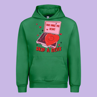 Heart Record Player Urban Hoodie Designed By Maliassmallbusiness