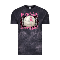 Cloud Black in october we wear pink volleyball Vintage Tee - BarkalooDesign