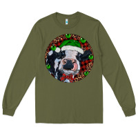 Army Green Baby Cow Christmas Long Sleeve Tee - RanaPortraitStore