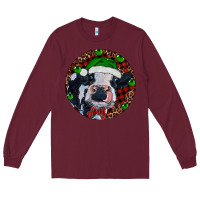 Burgundy Baby Cow Christmas Long Sleeve Tee - RanaPortraitStore