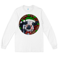 White Baby Cow Christmas Long Sleeve Tee - RanaPortraitStore
