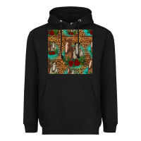 Black horses with roses seamless pattern Heavyweight Hoodie - HRA Design Shop