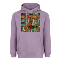 Lavender horses with roses seamless pattern Heavyweight Hoodie - HRA Design Shop