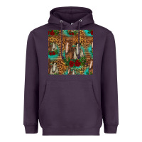 Plum horses with roses seamless pattern Heavyweight Hoodie - HRA Design Shop