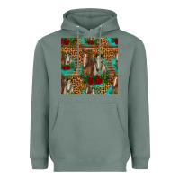Sage horses with roses seamless pattern Heavyweight Hoodie - HRA Design Shop