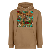 Toasted Coconut horses with roses seamless pattern Heavyweight Hoodie - HRA Design Shop