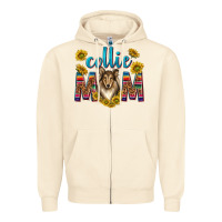 Sandshell western collie mom Zipper Hoodie - texasbilliewilder