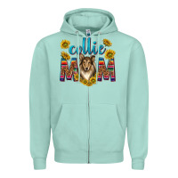 Seafoam western collie mom Zipper Hoodie - texasbilliewilder