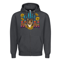 Smoke western collie mom Zipper Hoodie - texasbilliewilder