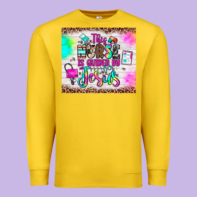 This Nurse Is Guided By Jesus Premium Sweatshirt Designed By Jahusdesignshop