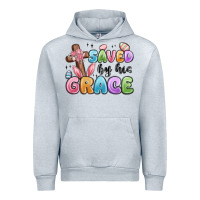 Heather Grey saved by his grace Urban Hoodie - MaliasSmallBusiness