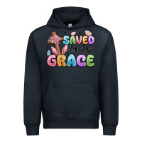Navy saved by his grace Urban Hoodie - MaliasSmallBusiness