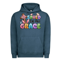 Pigment Midnight Navy saved by his grace Urban Hoodie - MaliasSmallBusiness