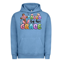 Pigment Pebble Blue saved by his grace Urban Hoodie - MaliasSmallBusiness