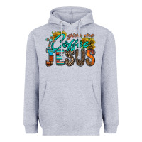 Heather Grey give me coffee jesus Heavyweight Hoodie - RacoonDesign
