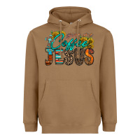 Toasted Coconut give me coffee jesus Heavyweight Hoodie - RacoonDesign