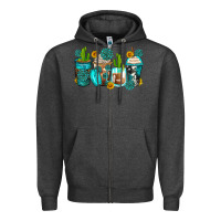 Charcoal Heather gemstone coffee cups Zipper Hoodie - Zillion Design Studio