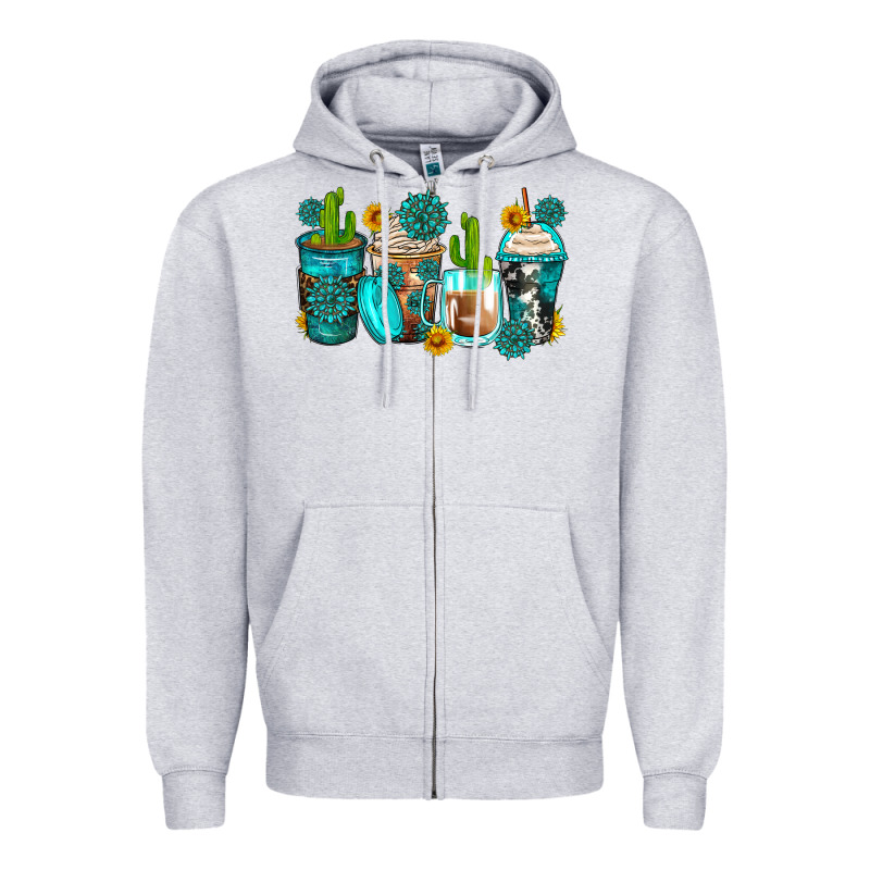 Gemstone Coffee Cups Zipper Hoodie by Zillion Design Studio | Teevron