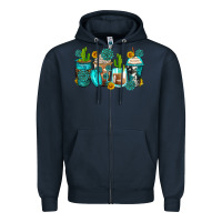 Navy gemstone coffee cups Zipper Hoodie - Zillion Design Studio