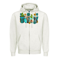 Oatmeal Heather gemstone coffee cups Zipper Hoodie - Zillion Design Studio