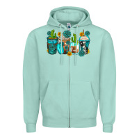 Seafoam gemstone coffee cups Zipper Hoodie - Zillion Design Studio