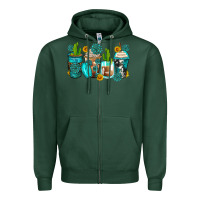 Sports Green gemstone coffee cups Zipper Hoodie - Zillion Design Studio