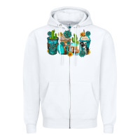 White gemstone coffee cups Zipper Hoodie - Zillion Design Studio