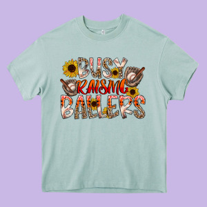 Busy Raising Ballers Heavy Core Tee Designed By Cowhidedigitalart