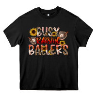 Black Busy Raising Ballers Heavy Core Tee - CowhideDigitalArt