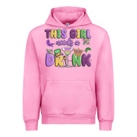 Fuchsia Pink this girl needs a drink Urban Hoodie - MaliasSmallBusiness