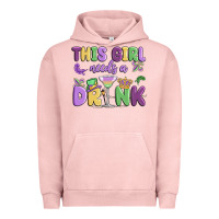 Pigment Salmon this girl needs a drink Urban Hoodie - MaliasSmallBusiness