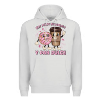 Dove Grey but first chocolate y pan dulce Premium Hoodie - MaliasSmallBusiness