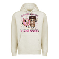 Oatmeal Heather but first chocolate y pan dulce Premium Hoodie - MaliasSmallBusiness