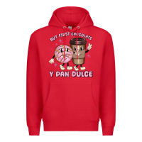 Red but first chocolate y pan dulce Premium Hoodie - MaliasSmallBusiness