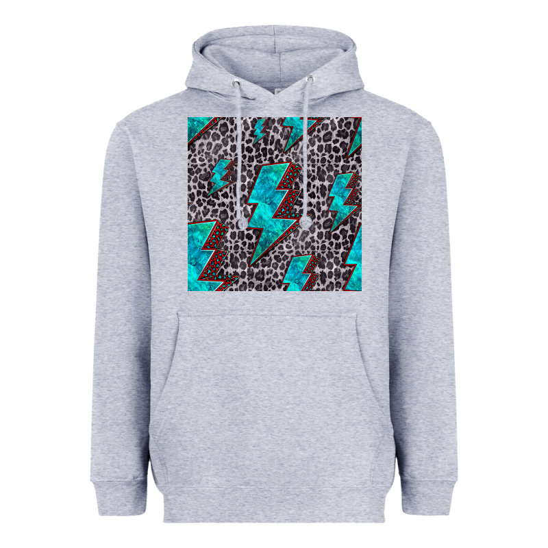 Turquoise Lightning Bolt Seamless Pattern Heavyweight Hoodie by HRA Design Shop | Teevron