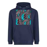 Navy turquoise lightning bolt seamless pattern Heavyweight Hoodie - HRA Design Shop