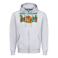 Heather Grey western golden retriever mom Zipper Hoodie - texasbilliewilder