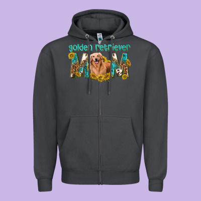 Western Golden Retriever Mom Zipper Hoodie Designed By Texasbilliewilder