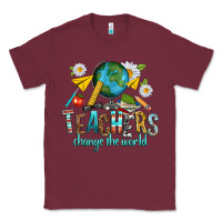 Burgundy teachers change the world Classic Tee - texasbilliewilder