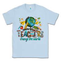 Dusty Blue teachers change the world Classic Tee - texasbilliewilder
