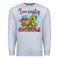 Heather Grey i am turtley adorable Premium Sweatshirt - AdoDesignShop
