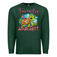 Sports Green i am turtley adorable Premium Sweatshirt - AdoDesignShop
