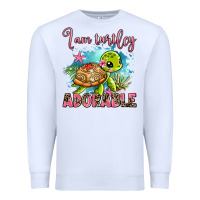 White i am turtley adorable Premium Sweatshirt - AdoDesignShop