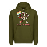 Army Green love everyone Premium Hoodie - MaliasSmallBusiness