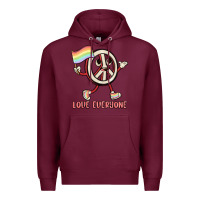 Burgundy love everyone Premium Hoodie - MaliasSmallBusiness