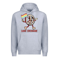 Heather Grey love everyone Premium Hoodie - MaliasSmallBusiness
