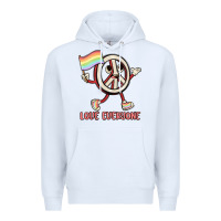 White love everyone Premium Hoodie - MaliasSmallBusiness