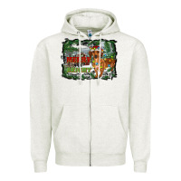 Oatmeal Heather merry and bright  dachshund with farm Zipper Hoodie - RanaPortraitStore