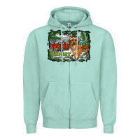 Seafoam merry and bright  dachshund with farm Zipper Hoodie - RanaPortraitStore
